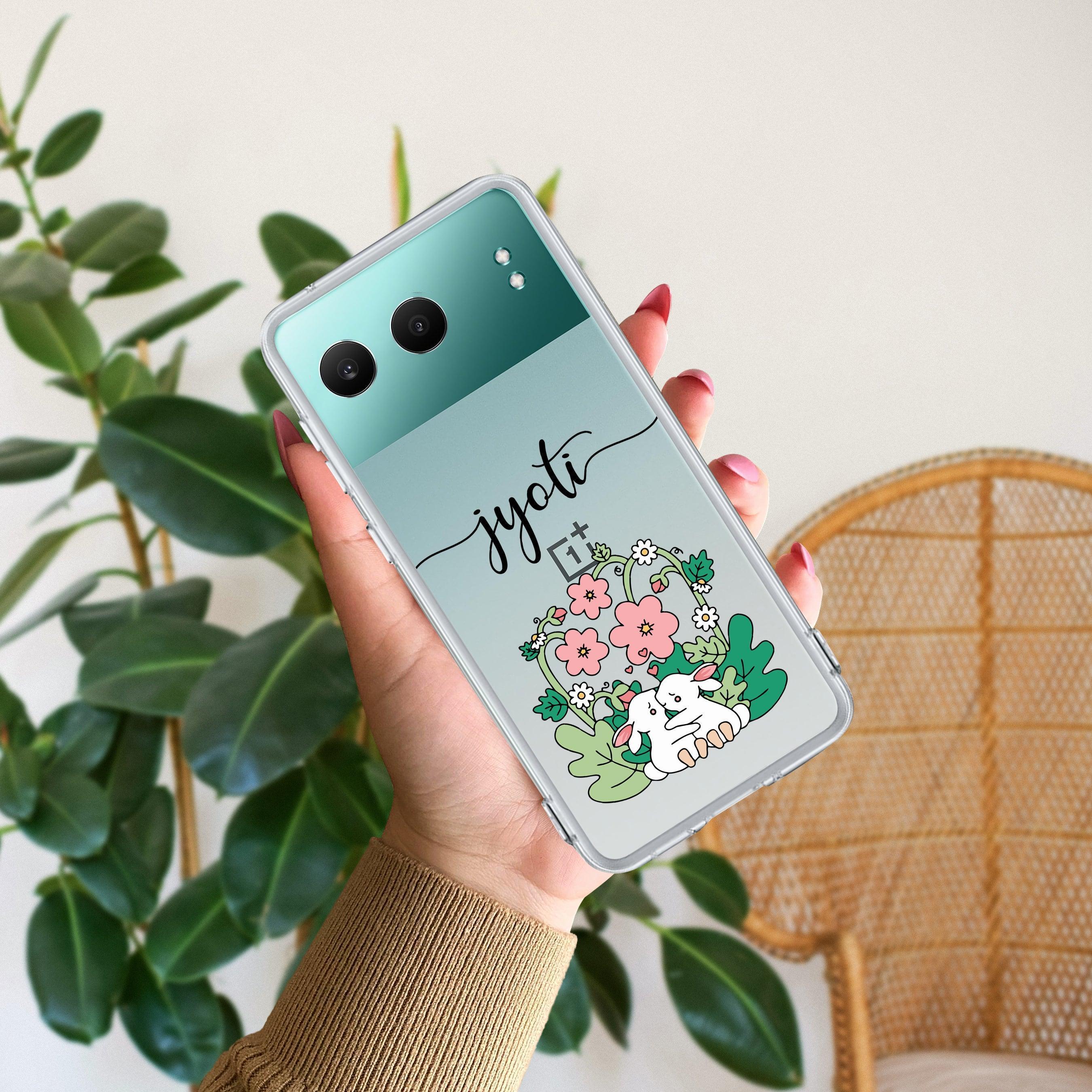 Cute Bunny Customize Transparent Silicon Case V2 For OnePlus Nord 4 5G