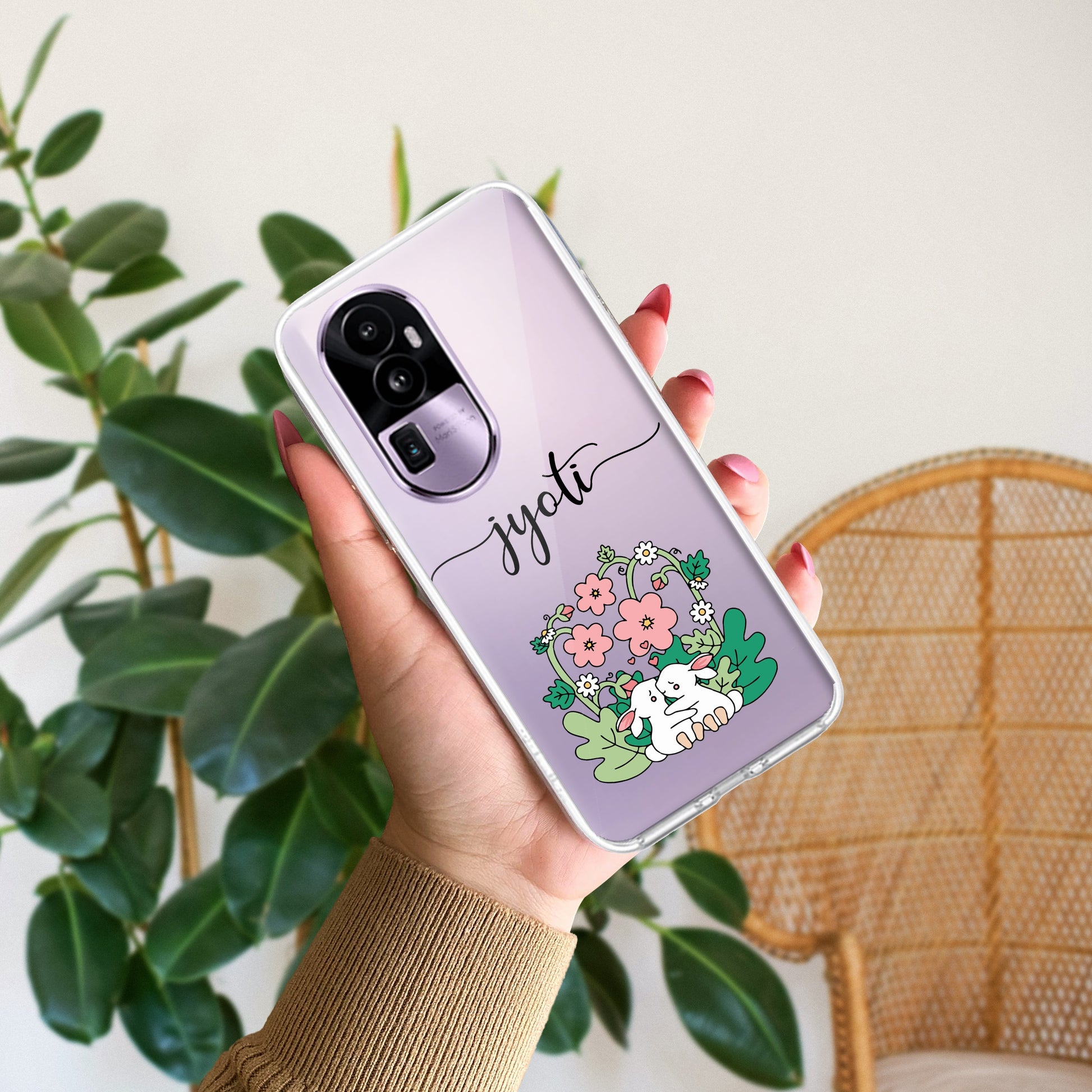 Cute Bunny Customize Transparent Silicon Case V2 For Oppo ShopOnCliQ