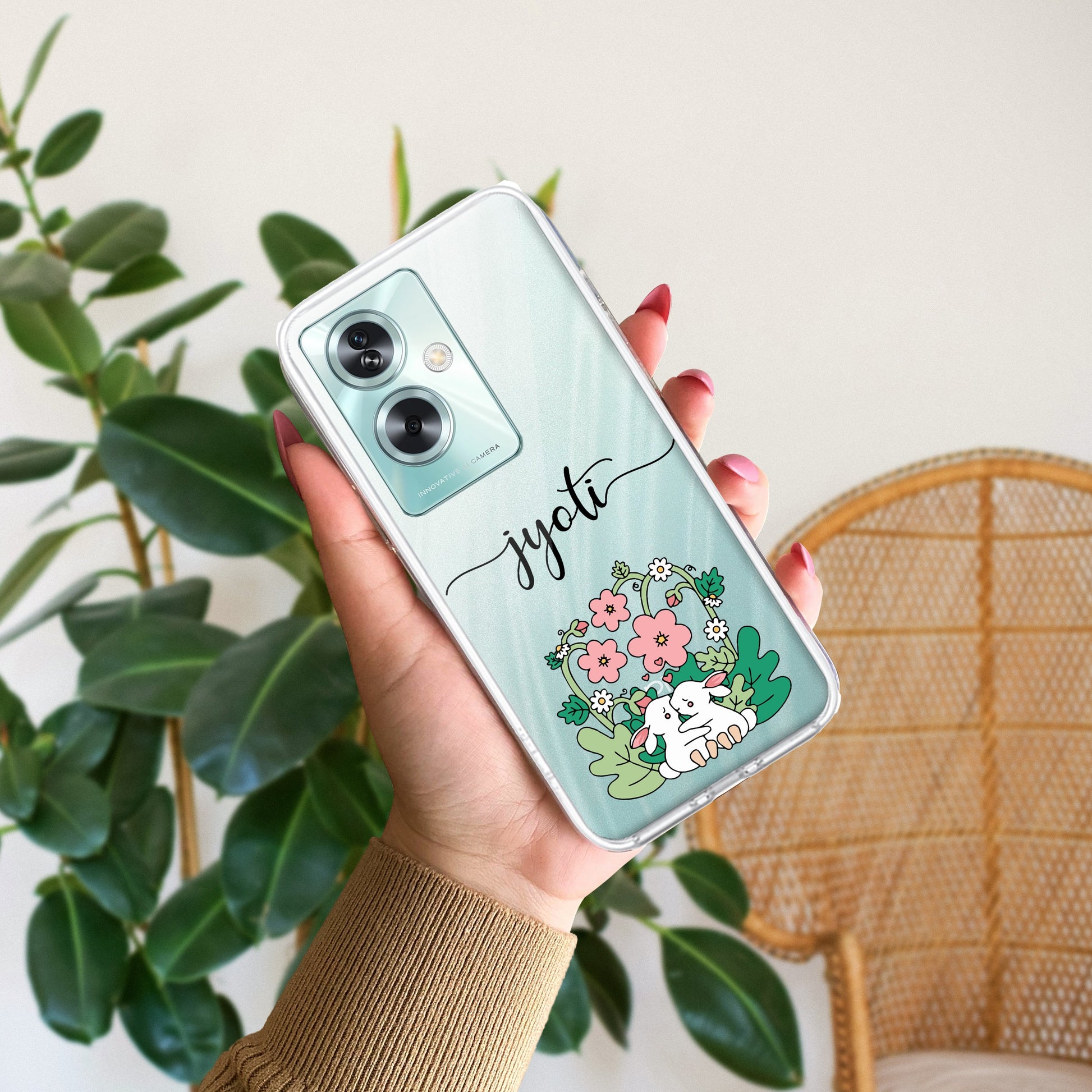 Cute Bunny Customize Transparent Silicon Case V2 For Oppo ShopOnCliQ