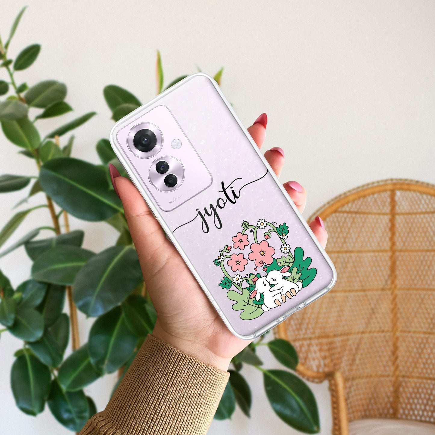 Cute Bunny Customize Transparent Silicon Case V2 For Oppo ShopOnCliQ