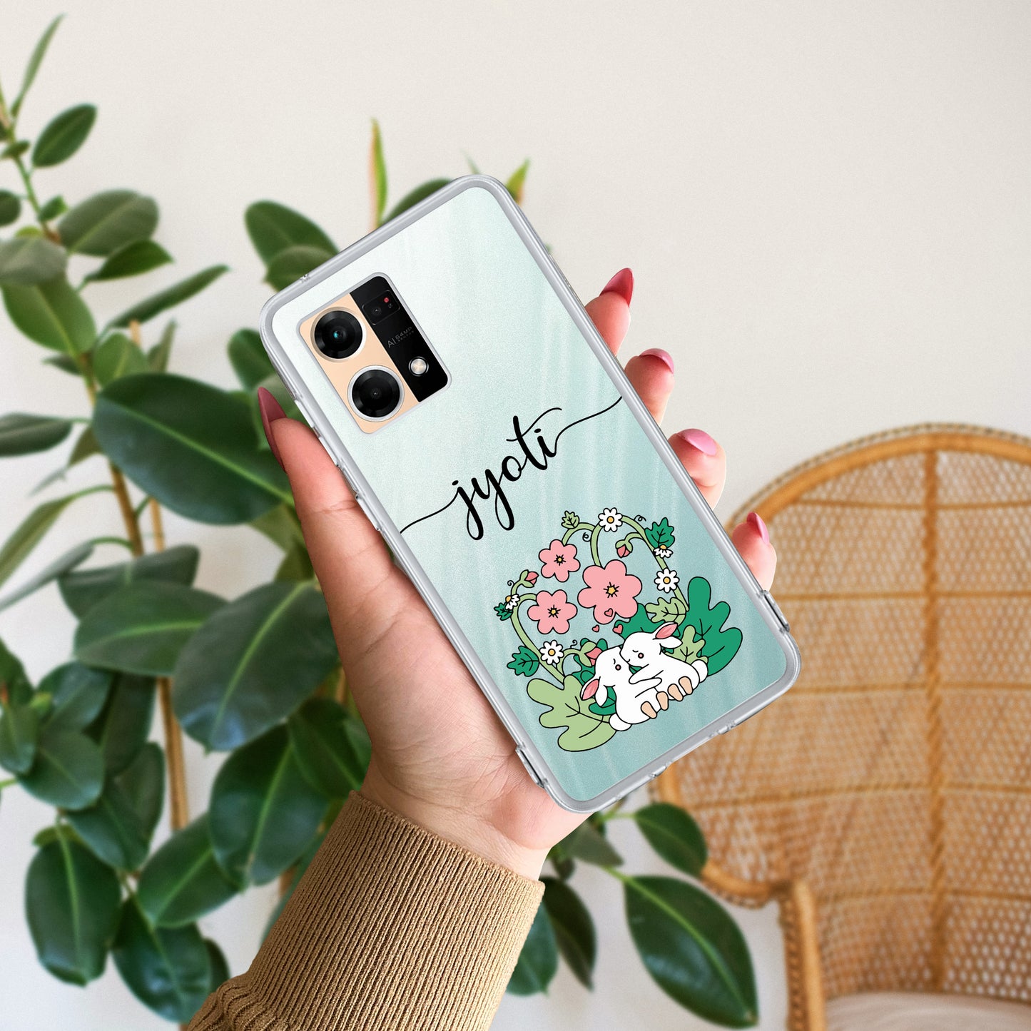 Cute Bunny Customize Transparent Silicon Case V2 For Oppo ShopOnCliQ