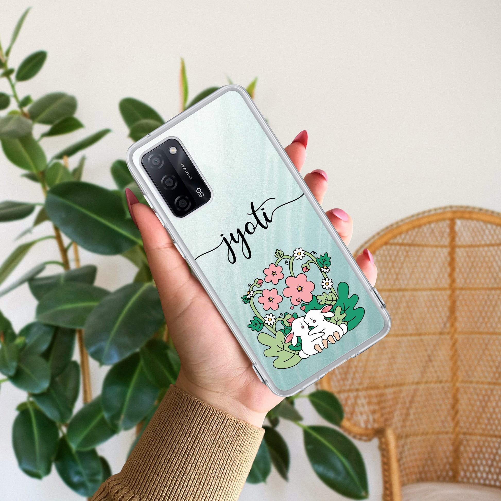 Cute Bunny Customize Transparent Silicon Case V2 For Oppo ShopOnCliQ