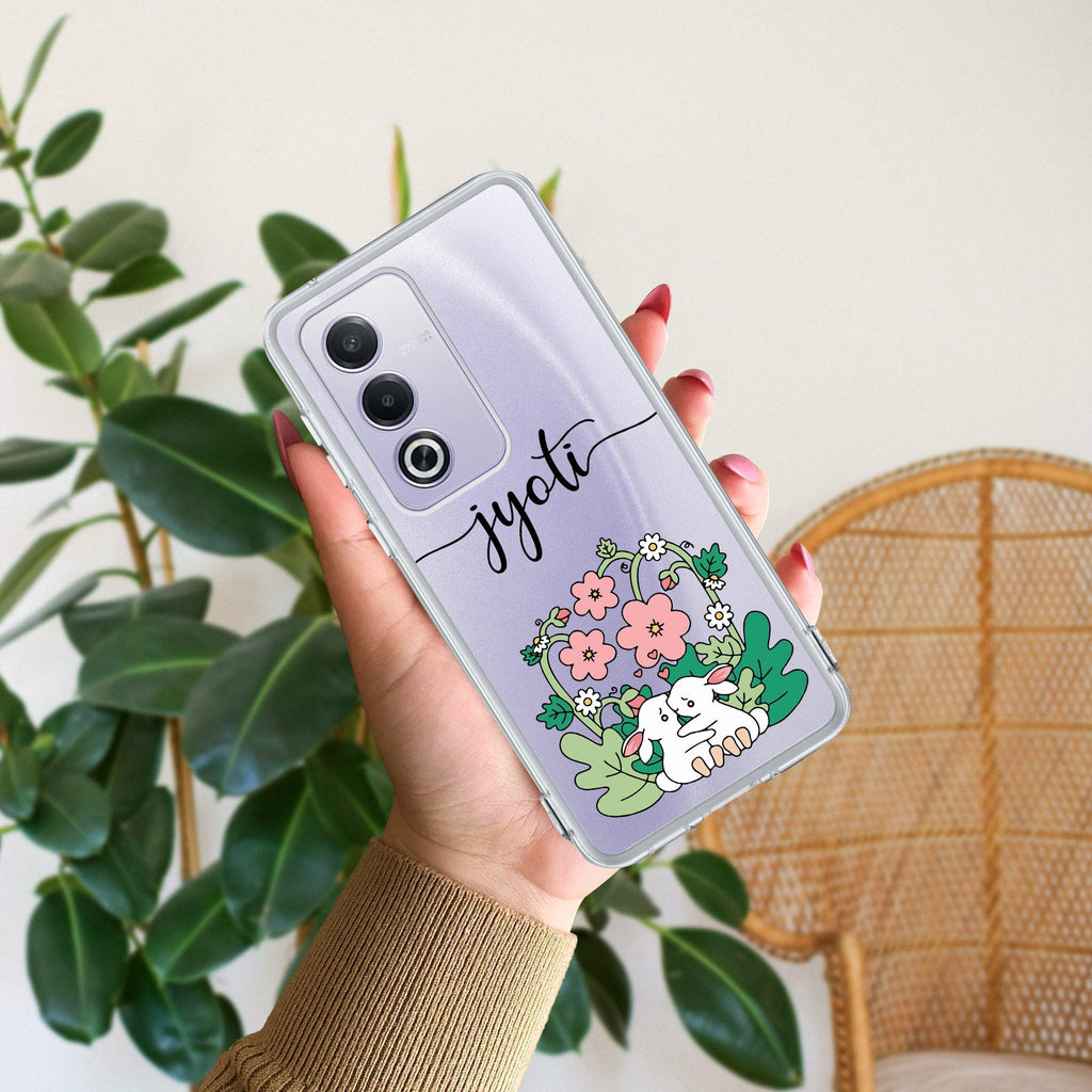 Cute Bunny Customize Anti Yellow Case V2 For Oppo A3 Pro 5G