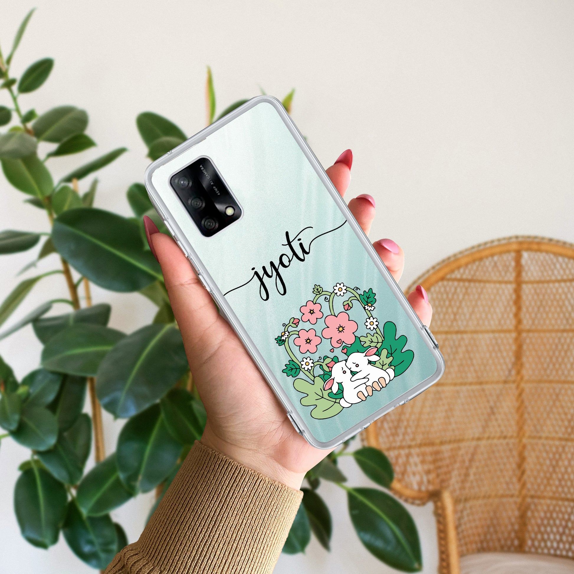 Cute Bunny Customize Transparent Silicon Case V2 For Oppo ShopOnCliQ