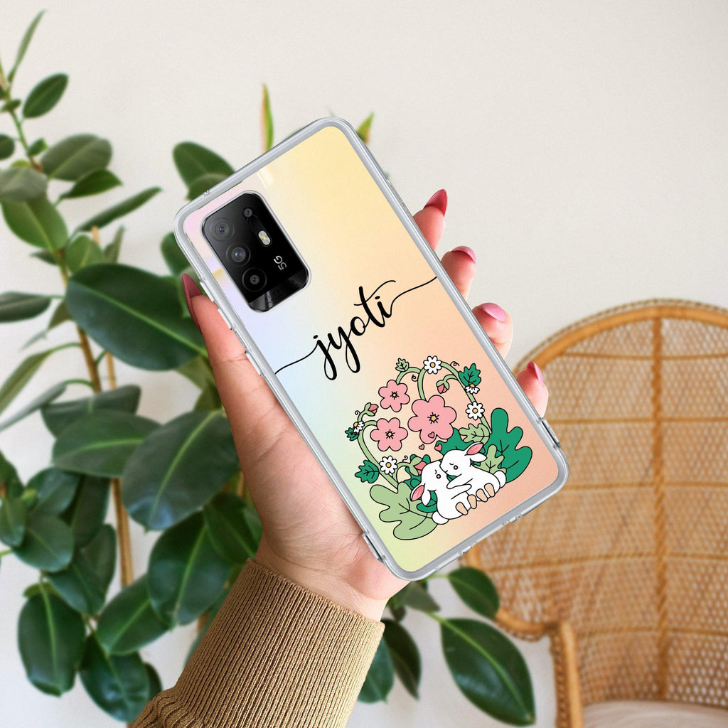 Cute Bunny Customize Anti Yellow Case V2 For Oppo F19 Pro Plus