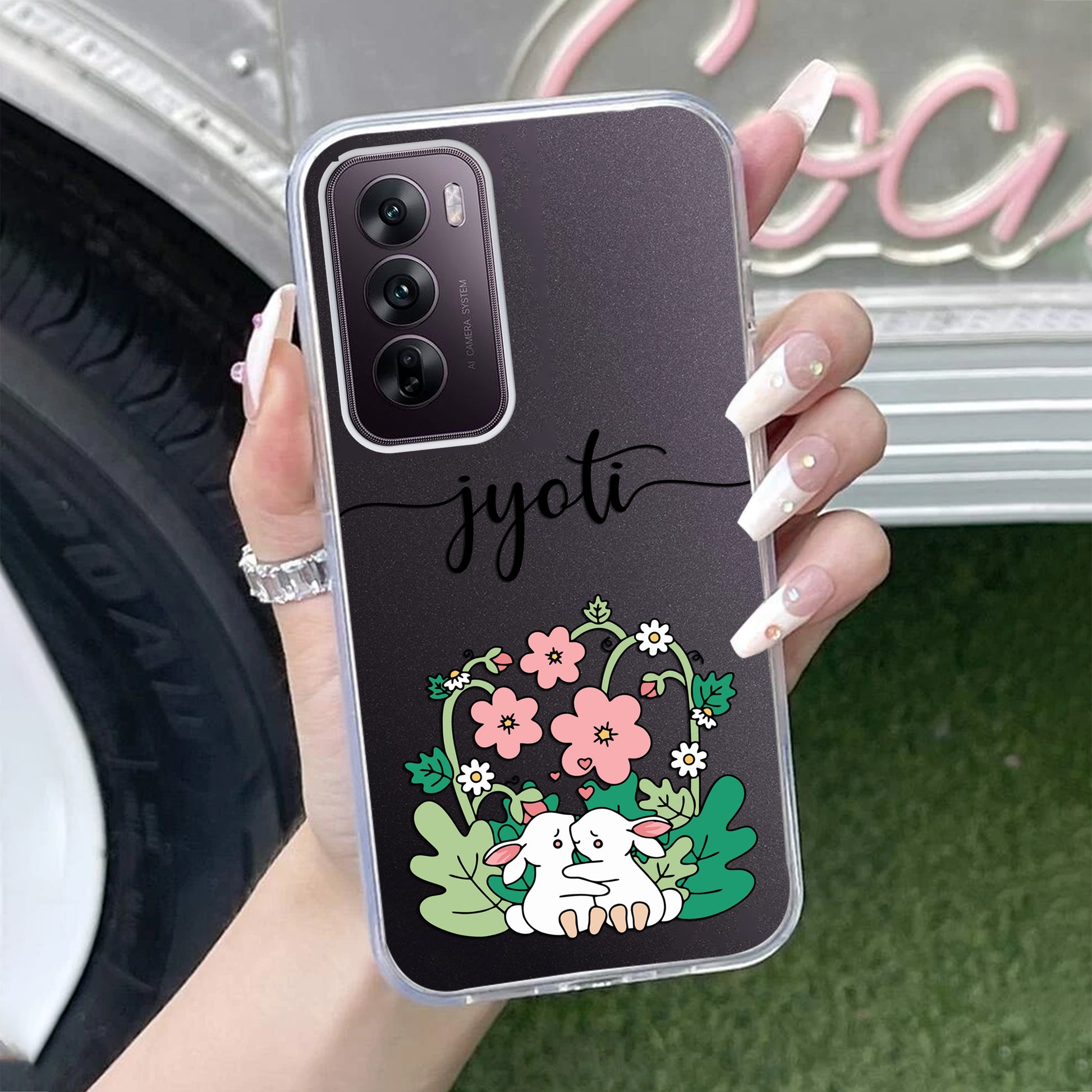 Cute Bunny Customize Transparent Silicon Case V2 For Oppo ShopOnCliQ