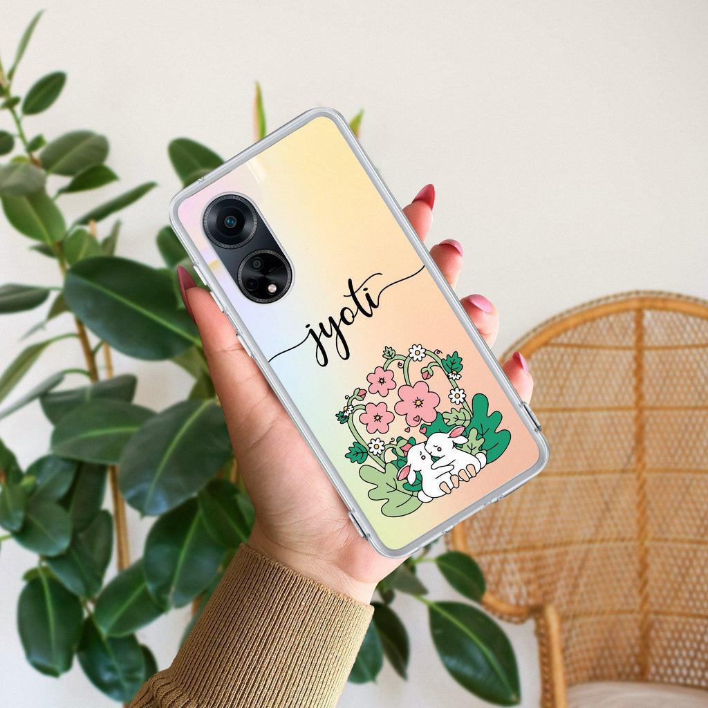 Cute Bunny Customize Anti Yellow Case V2 For Oppo F23 5G