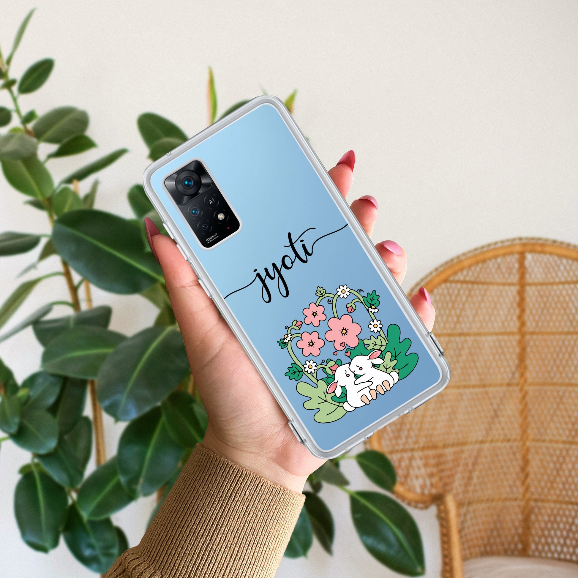 Cute Bunny Customize Transparent Silicon Case V2 For Poco - ShopOnCliQ