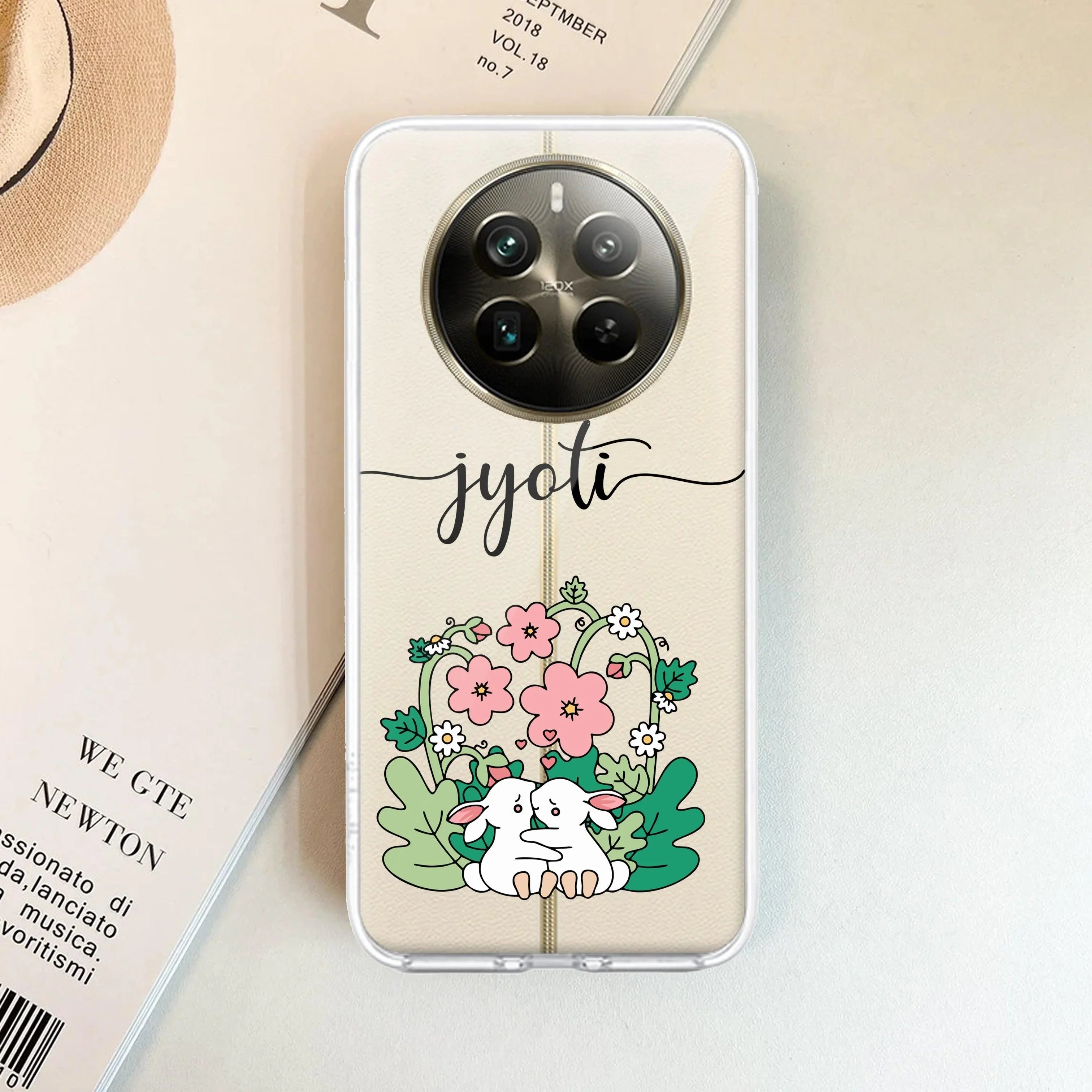 Cute Bunny Customize Transparent Silicon Case V2 For Realme 10 4G