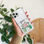 Cute Bunny Customize Transparent Silicon Case V2 For Realme 13 Plus 5G