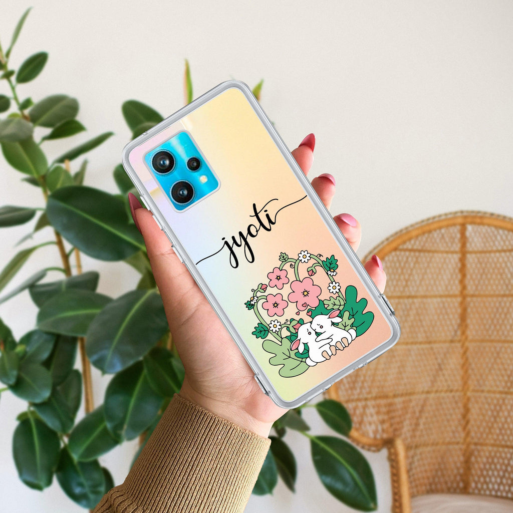 Cute Bunny Customize Anti Yelllow Case V2 For Realme 9 Pro Plus 5G / Realme Narzo 50 Pro (5G) / Realme 9 4G