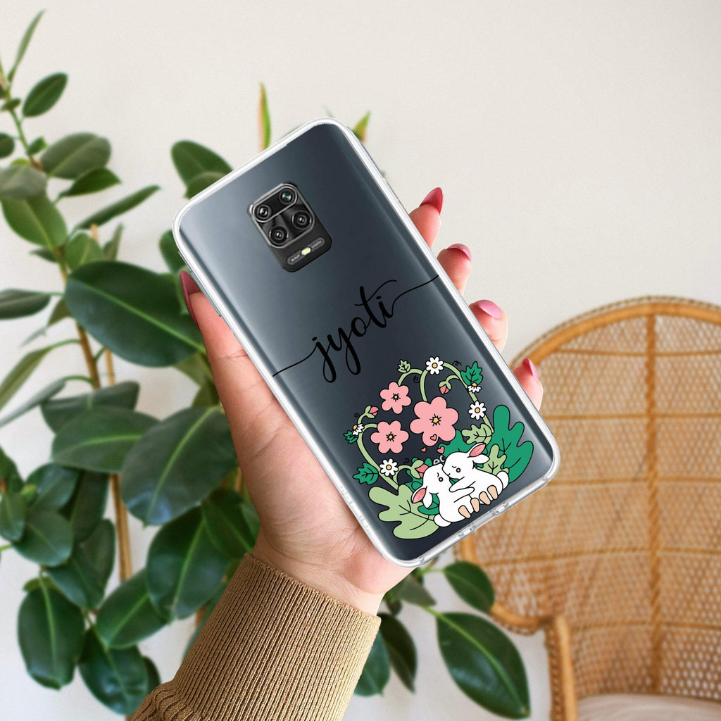 Cute Bunny Customize Transparent Silicon Case V2 For Redmi 14C 5G
