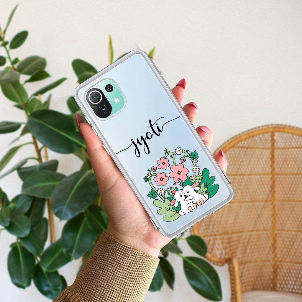 Cute Bunny Customize Transparent Silicon Case V2 For Mi 11 Lite / Xiaomi 11 Lite NE 5G