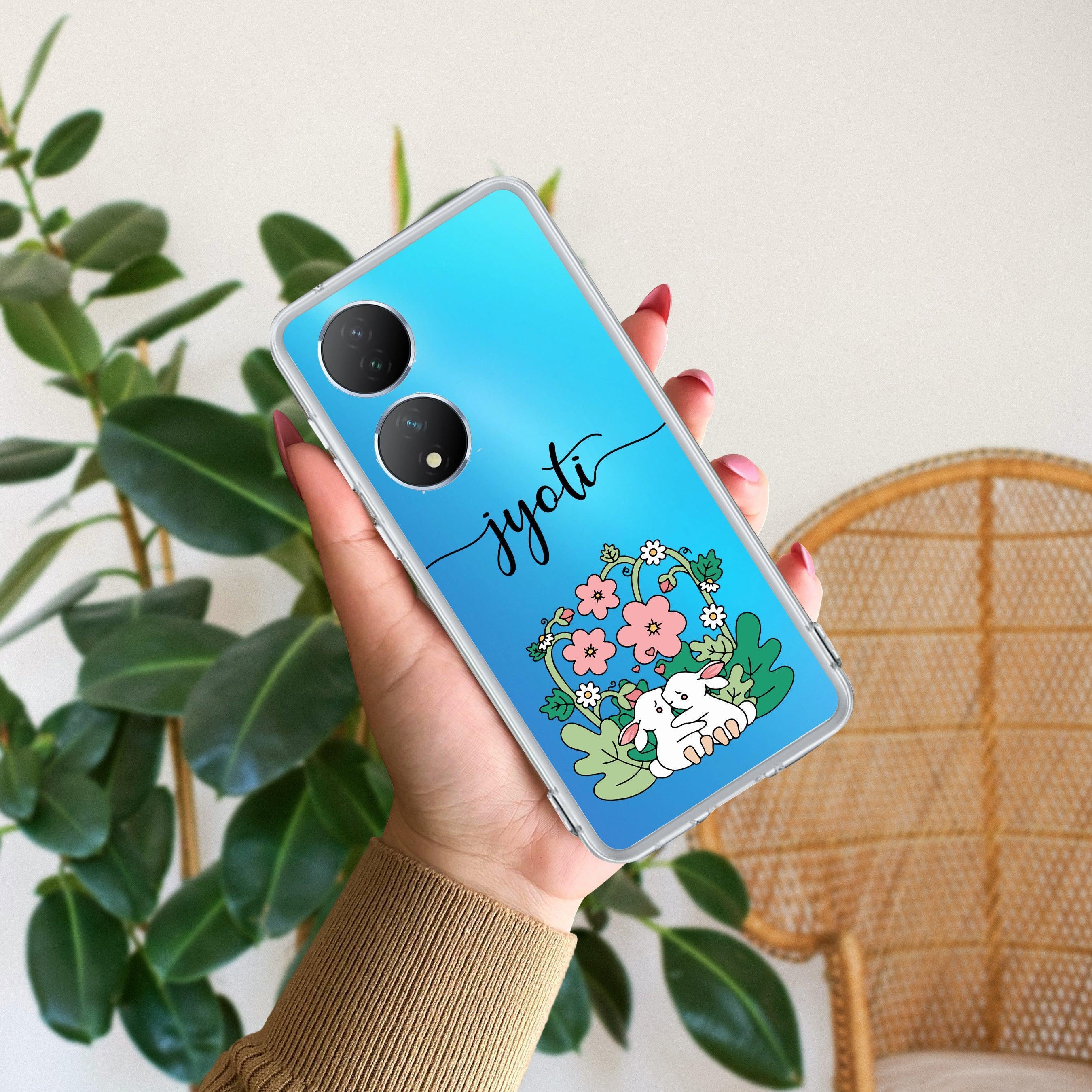 Cute Bunny Customize Transparent Silicon Case V2 For Vivo Y33s / Vivo Y33T