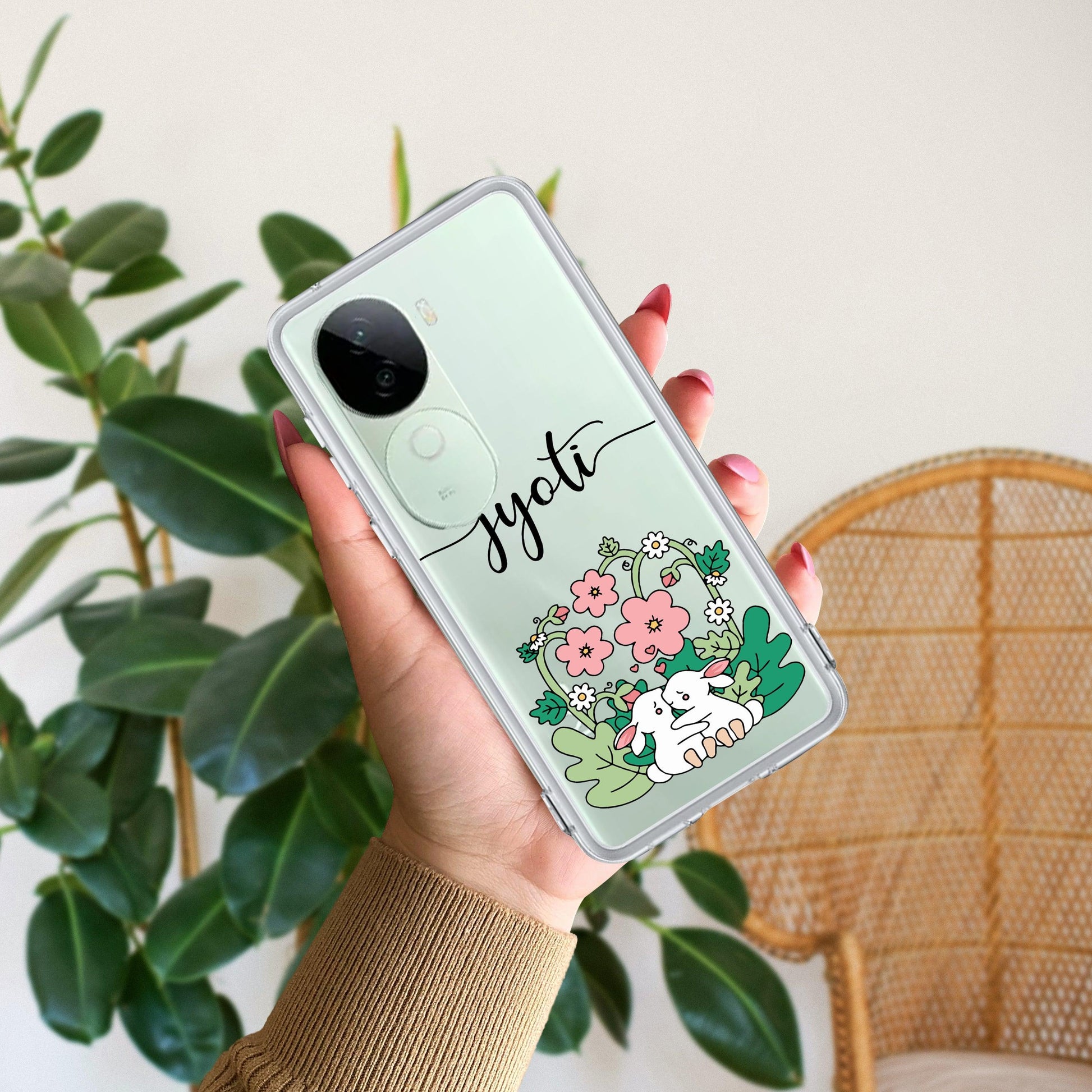 Cute Bunny Customize Transparent Silicon Case V2 For Vivo ShopOnCliQ