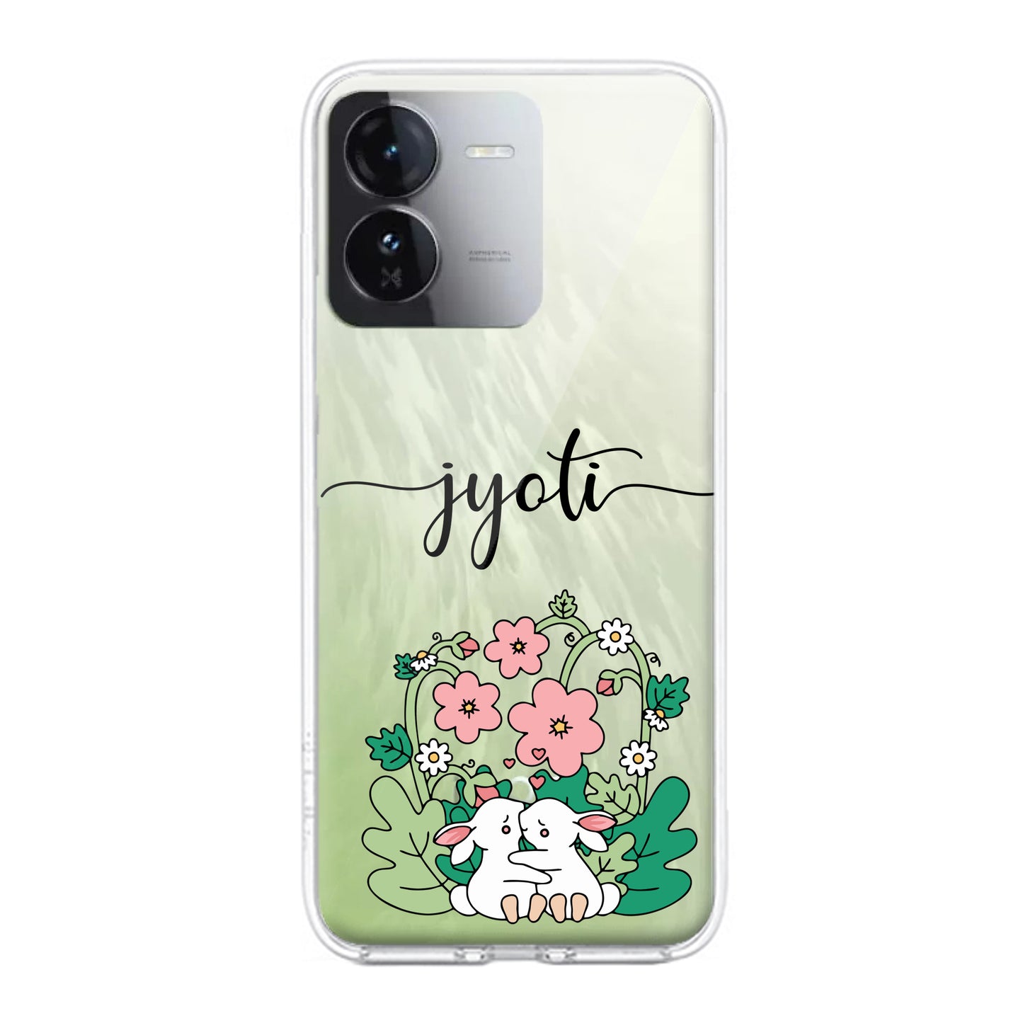 Cute Bunny Customize Transparent Silicon Case V2 For iQOO ShopOnCliQ