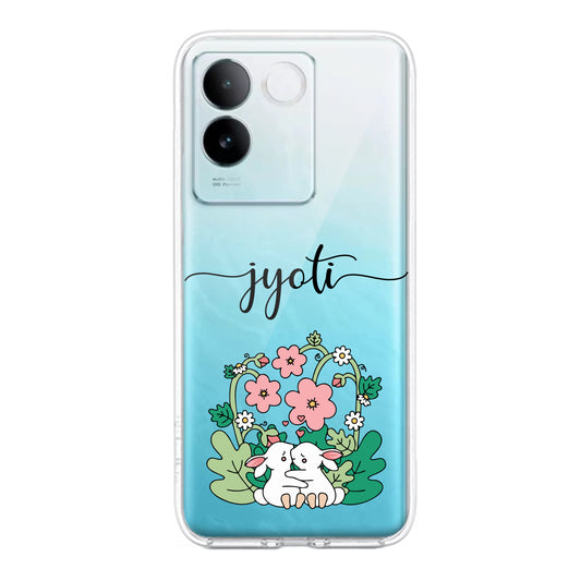 Cute Bunny Customize Transparent Silicon Case V2 For iQOO ShopOnCliQ