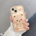Cute Butter Bear Silicon Designer iPhone Case With Inbuilt Holder - ShopOnCliQ