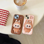 Cute Cartoon 3D Silicone Phone Case with Scalable Holder for iPhone - ShopOnCliQ