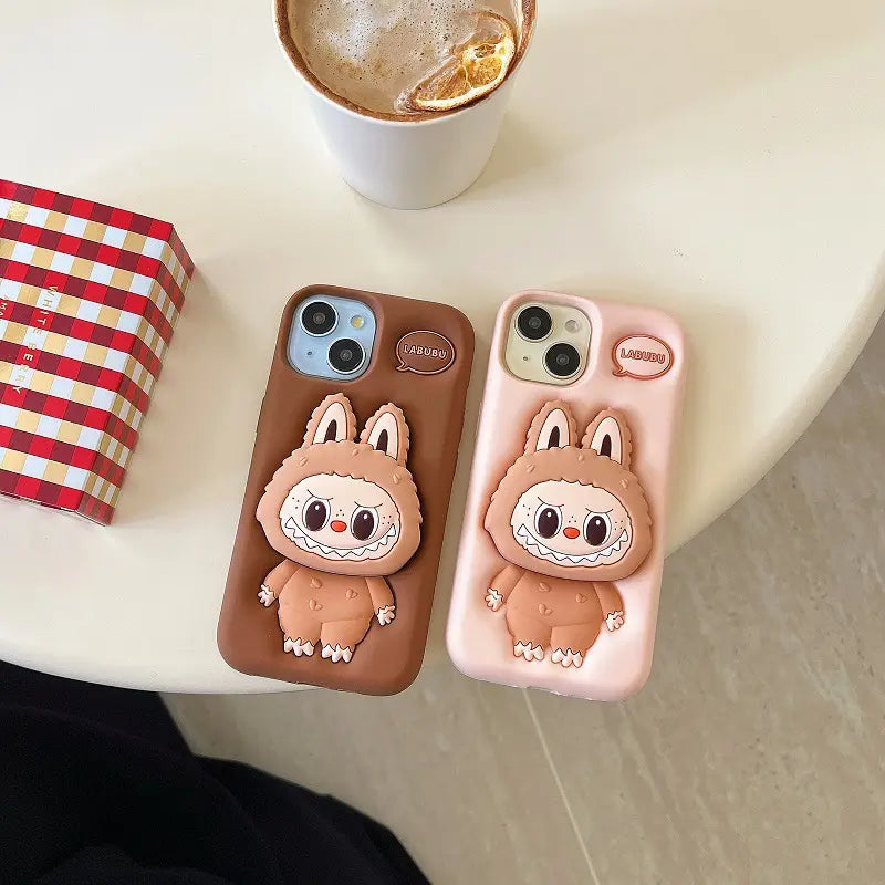 Cute Cartoon 3D Silicone Phone Case with Scalable Holder for iPhone ShopOnCliQ