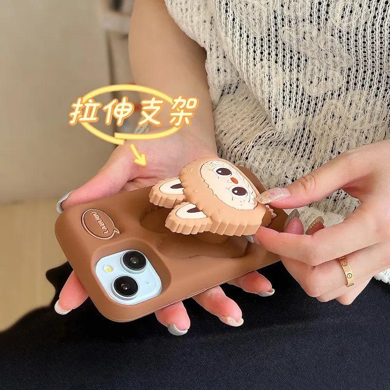 Cute Cartoon 3D Silicone Phone Case with Scalable Holder for iPhone - ShopOnCliQ