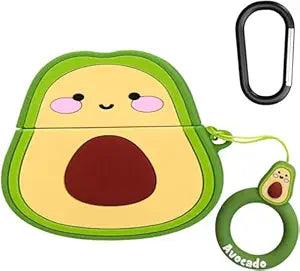 Cute Cartoon Design Case Cover for Apple AirPods Pro 2nd Generation - Shockproof TPU with Keychain - AirPods Pro 2 Protector for Men and Women (Avocado-Green) ShopOnCliQ