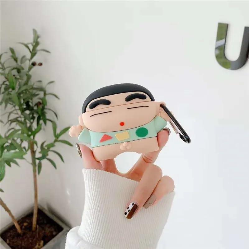 Cute Cartoon Design Case Cover for Apple AirPods Pro 2nd Generation - Shockproof TPU with Keychain - AirPods Pro 2 Protector for Men and Women (Shinchan) ShopOnCliQ