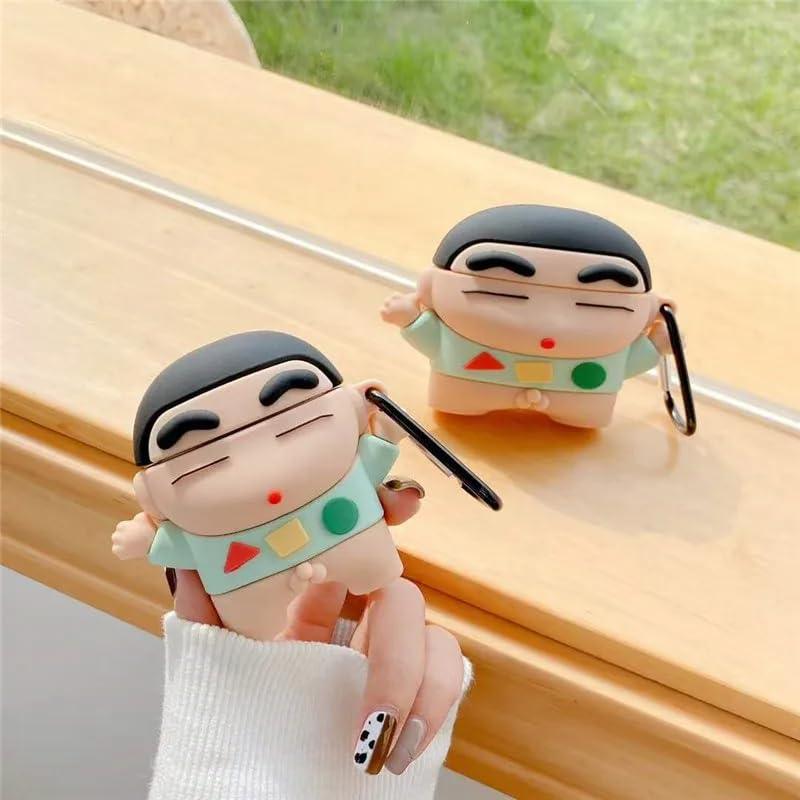 Cute Cartoon Design Case Cover for Apple AirPods Pro 2nd Generation - Shockproof TPU with Keychain - AirPods Pro 2 Protector for Men and Women (Shinchan) ShopOnCliQ