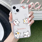 Cute Cat Customize Transparent Silicon Case For iPhone 14 Pro