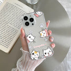 Cute Cat Customize Transparent Silicon Case For iPhone 14 Pro