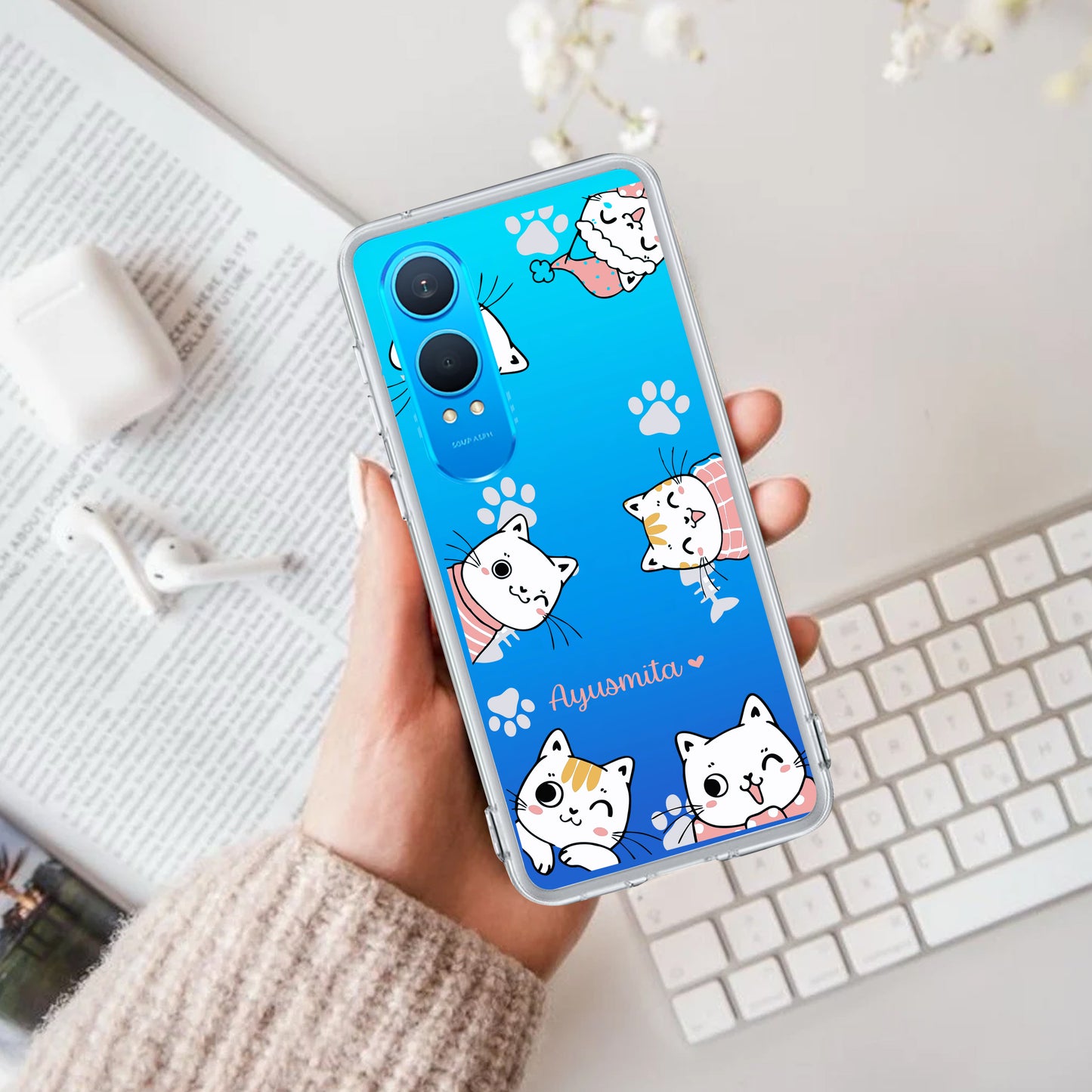 Cute Cat Customize Transparent Silicon Case For OnePlus - ShopOnCliQ