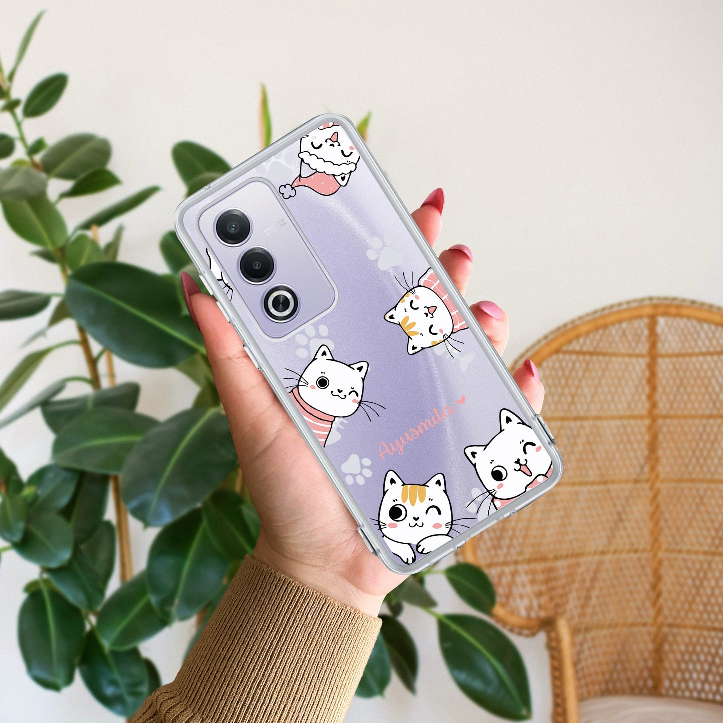 Cute Cat Customize Transparent Silicon Case For Oppo ShopOnCliQ