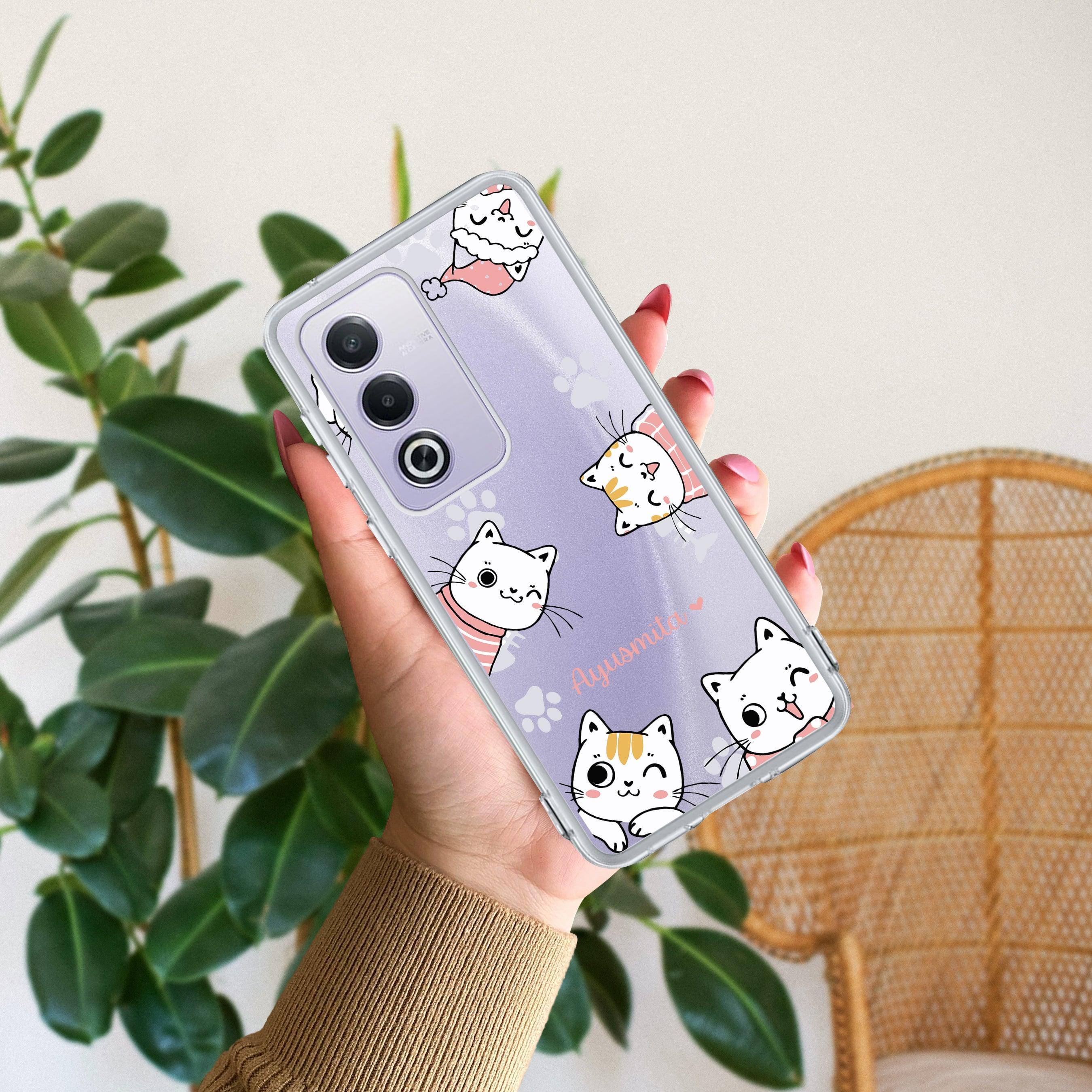 Cute Cat Customize Transparent Silicon Case For Oppo - ShopOnCliQ