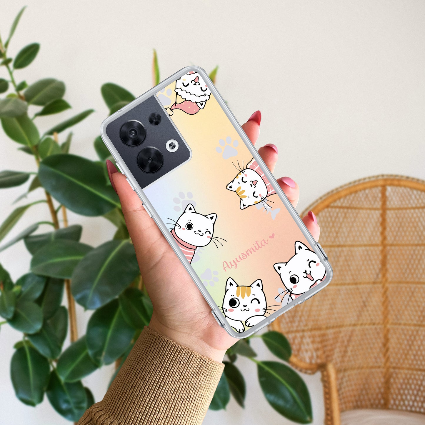 Cute Cat Customize Transparent Silicon Case For Oppo ShopOnCliQ