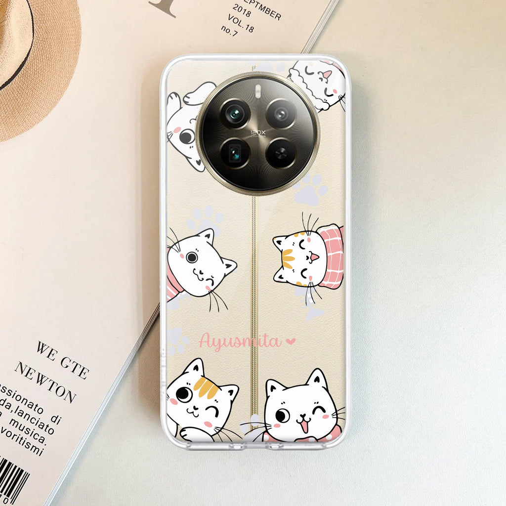 Cute Cat Customize Transparent Silicon Case For Realme/Narzo - ShopOnCliQ