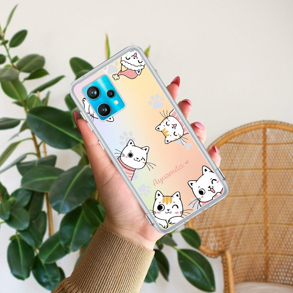 Cute Cat Customize Transparent Silicon Case For Realme/Narzo - ShopOnCliQ
