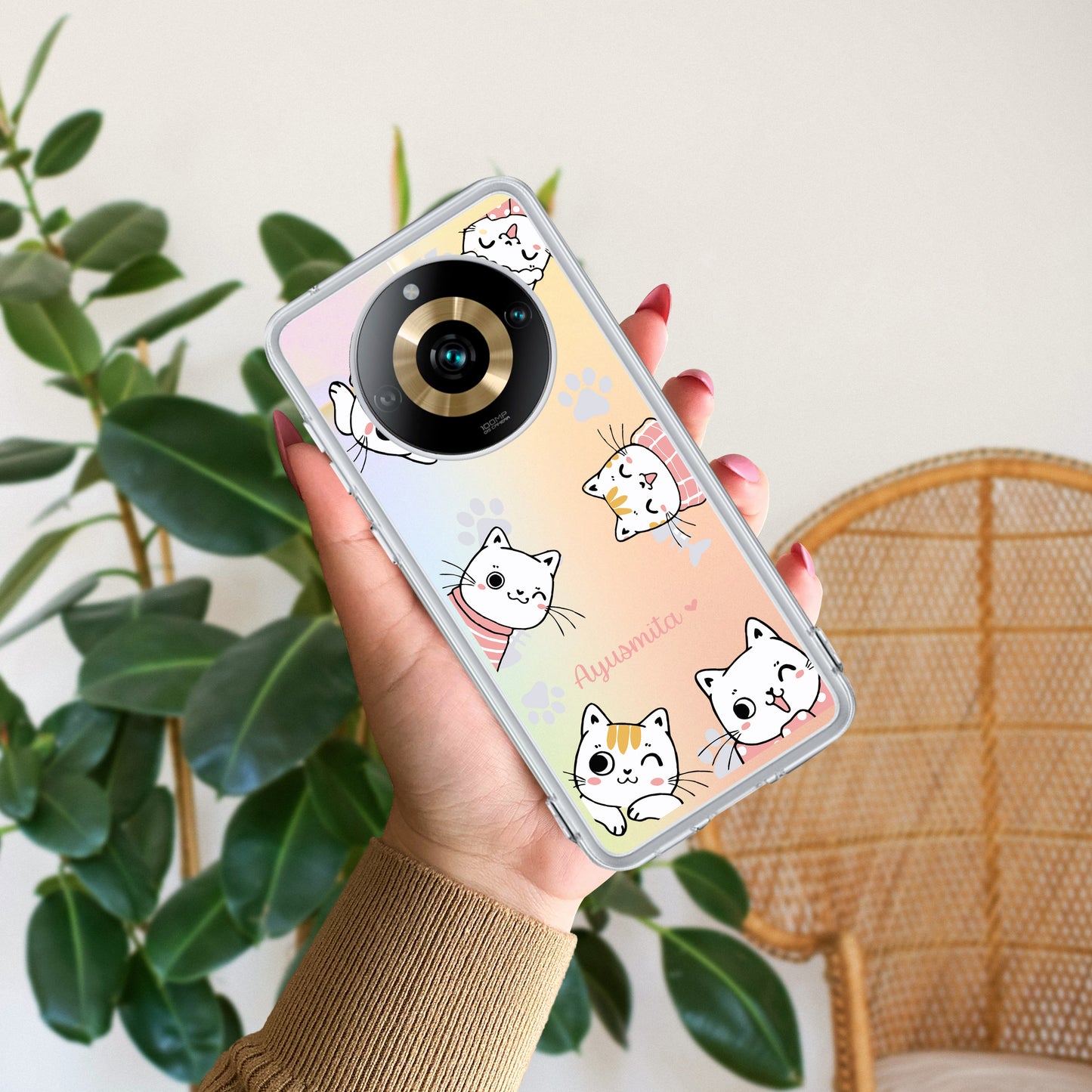 Cute Cat Customize Transparent Silicon Case For Realme/Narzo ShopOnCliQ