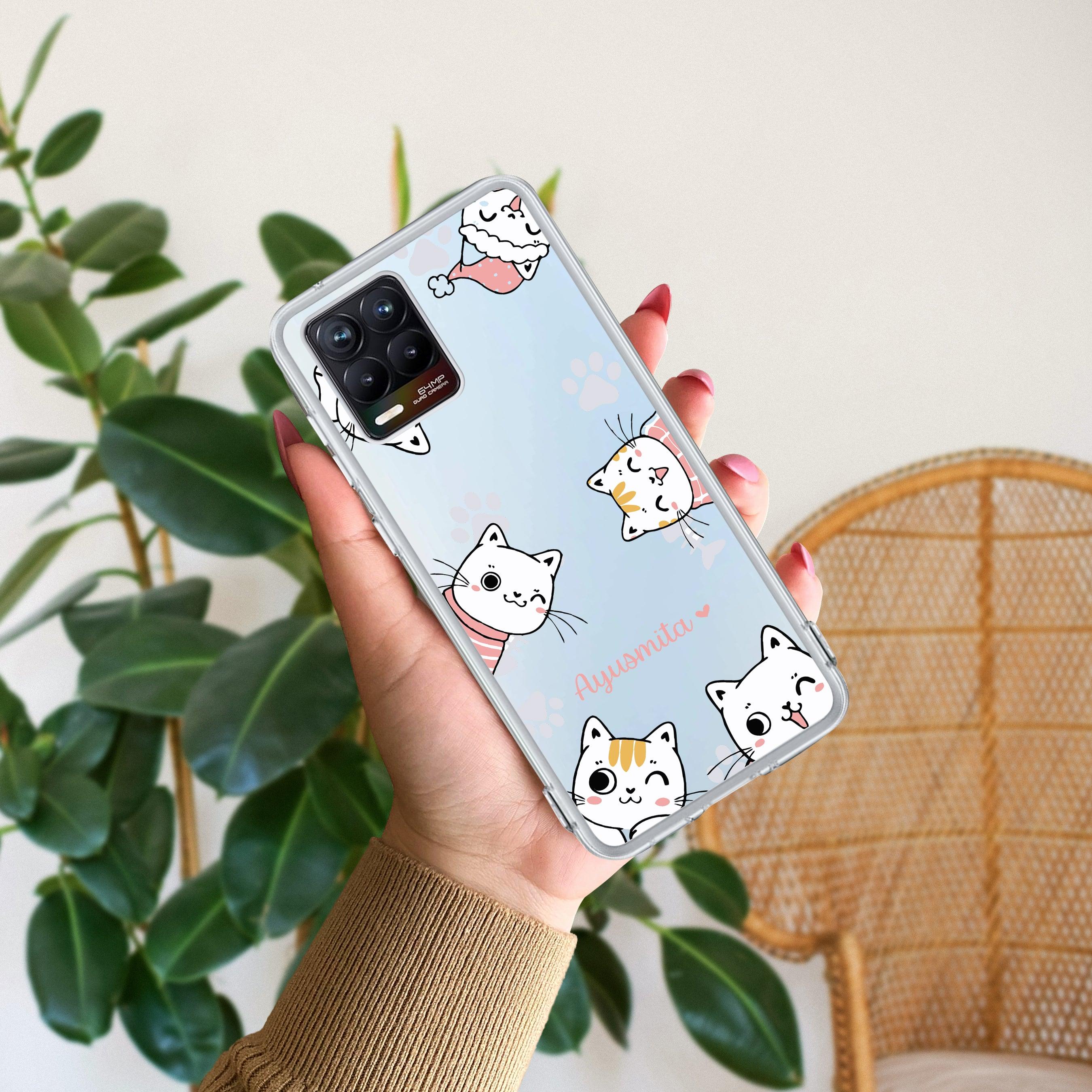 Cute Cat Customize Transparent Silicon Case For Realme/Narzo - ShopOnCliQ