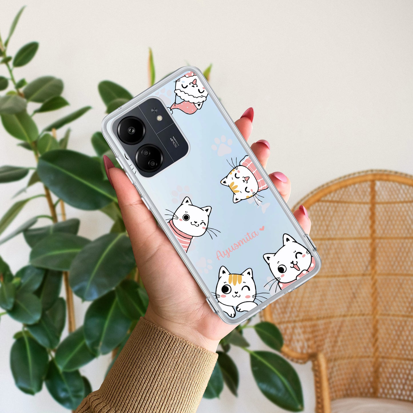 Cute Cat Customize Transparent Silicon Case For Redmi/Xiaomi ShopOnCliQ