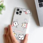 Cute Cat Customize Transparent Silicon Case For Redmi 12 4G