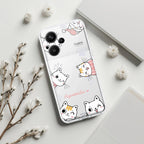 Cute Cat Customize Transparent Silicon Case For Redmi Note 14 Pro Plus 5G