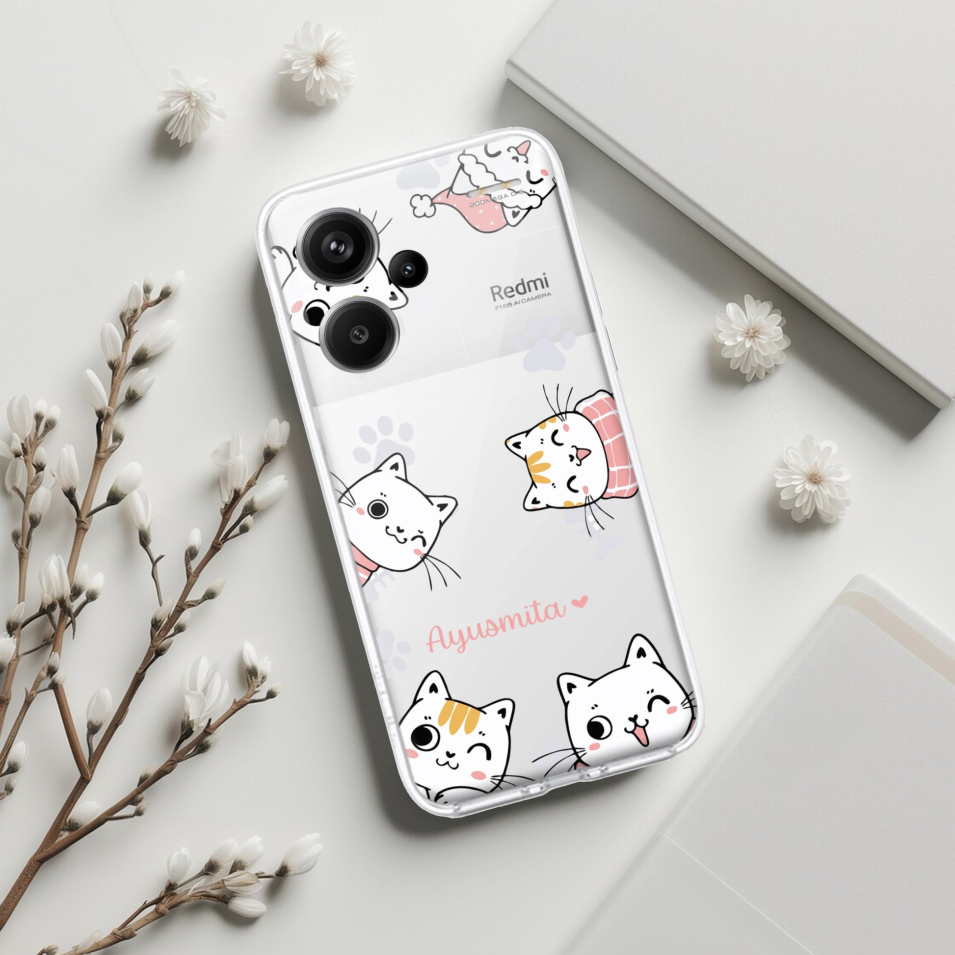 Cute Cat Customize Transparent Silicon Case For Redmi/Xiaomi ShopOnCliQ