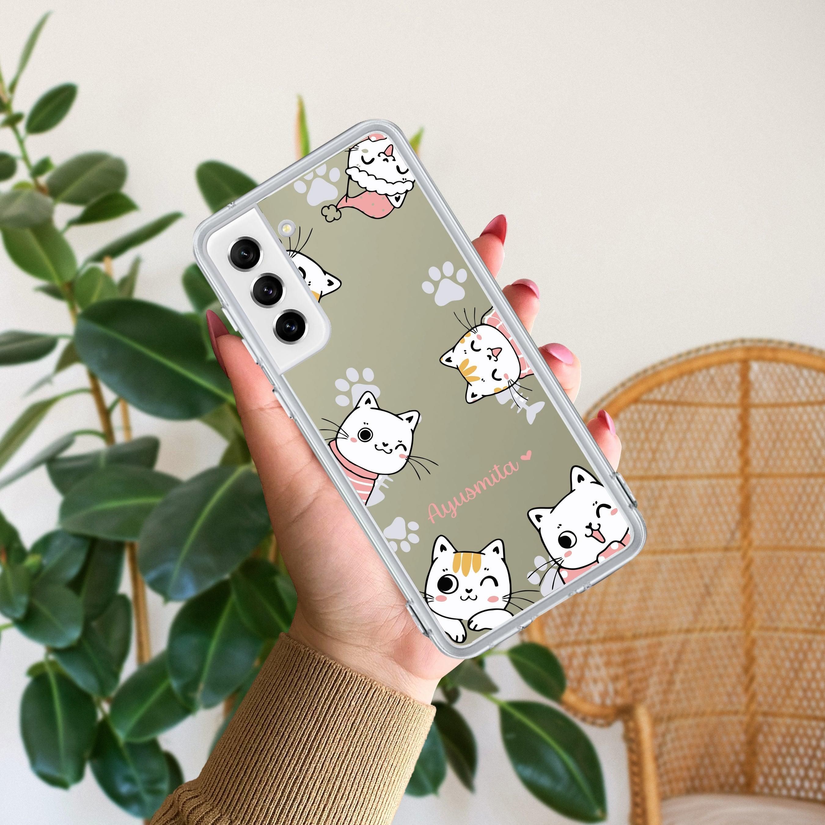 Cute Cat Customize Transparent Silicon Case For Samsung - ShopOnCliQ