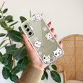 Cute Cat Customize Transparent Silicon Case For Samsung Galaxy S21 FE 5G