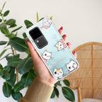 Cute Cat Customize Transparent Silicon Case For Vivo Y21 / Vivo Y21A / Vivo Y21E /Vivo Y21S/ Vivo Y21T