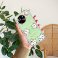 Cute Cat Customize Transparent Silicon Case For Vivo X90 Pro 5G