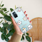 Cute Cat Customize Transparent Silicon Case For Vivo Y75 4G