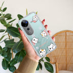 Cute Cat Customize Transparent Silicon Case For Vivo T1 5G