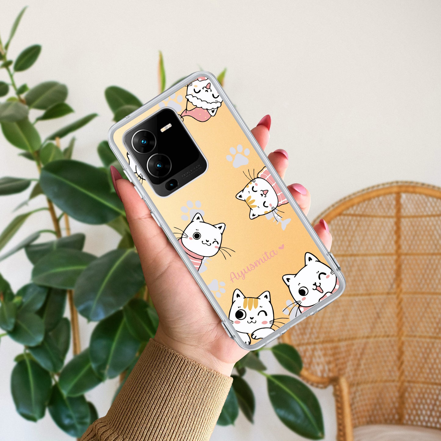 Cute Cat Customize Transparent Silicon Case For Vivo ShopOnCliQ