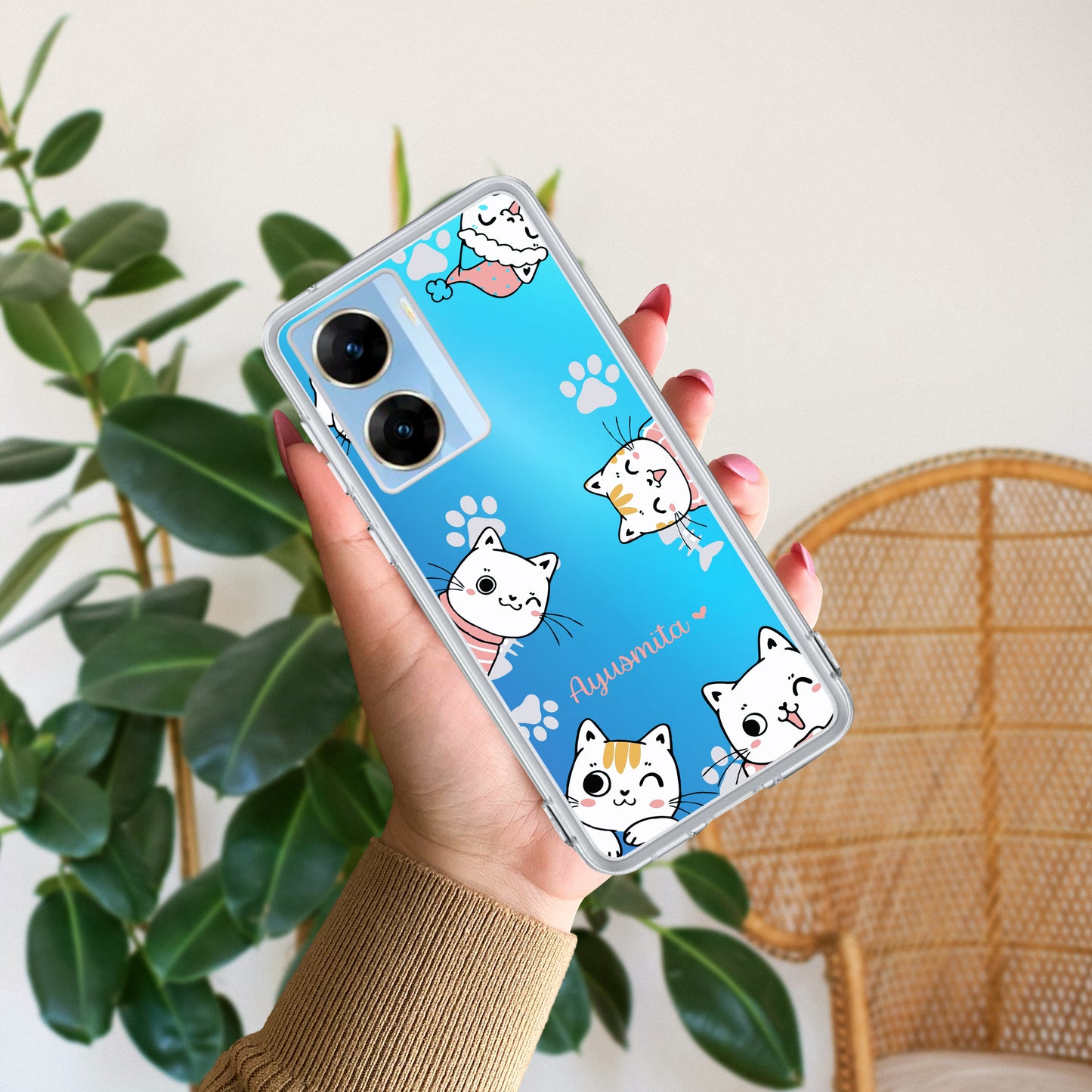 Cute Cat Customize Transparent Silicon Case For Vivo ShopOnCliQ